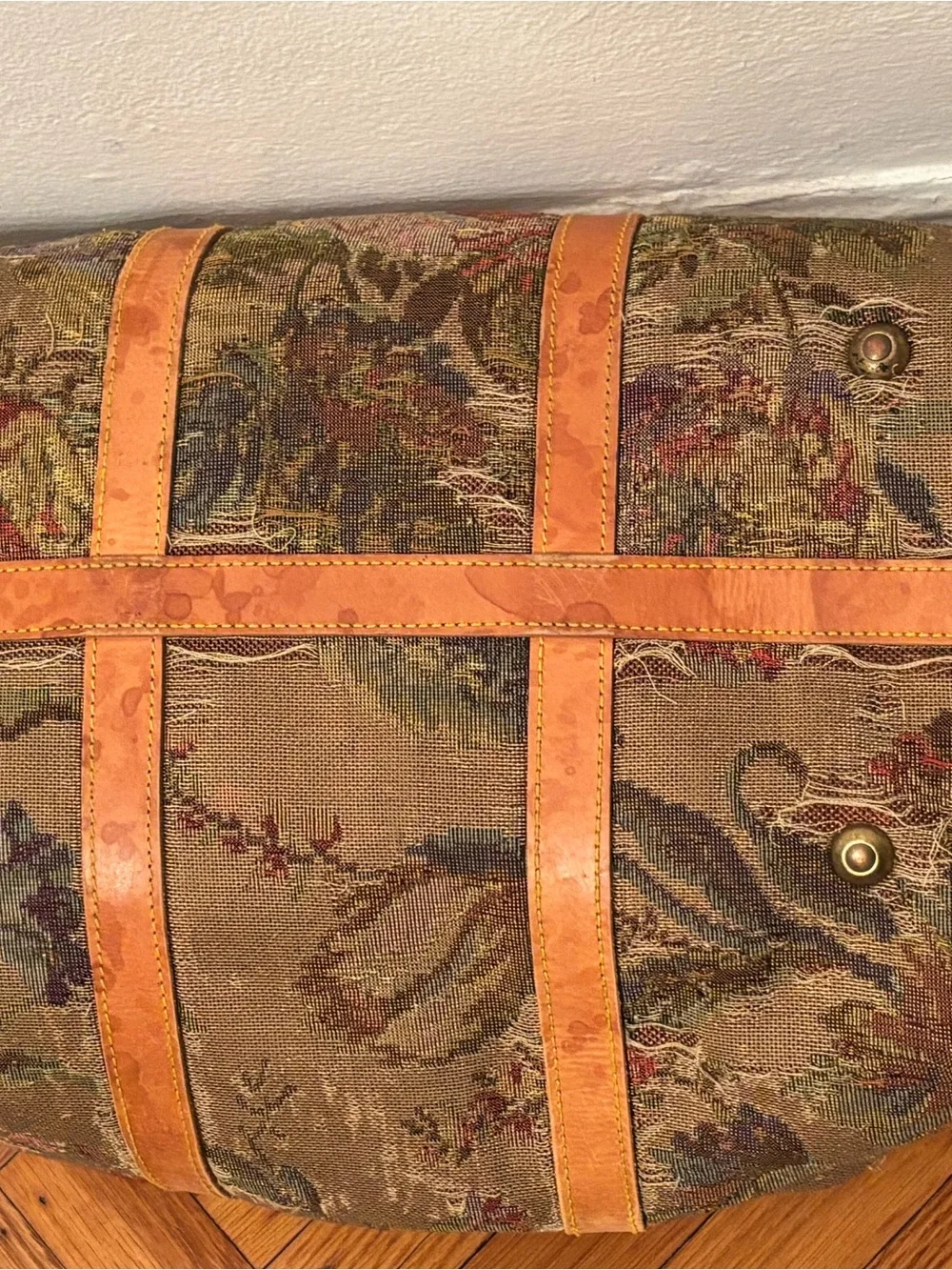 Vintage 1990s Ralph Lauren Weekender Tapestry Duffle Bag - Old Money Aesthetic